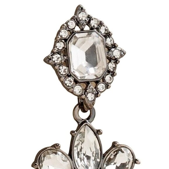 Chico's Crystal Glass Drop Chandelier Bold Glamour High End Earrings Bling - Picture 4 of 4